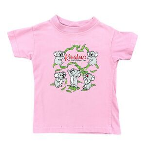 Around Australia Vintage Pink Koalas Australia Print Graphic Tee T-Shirt Size‎ 4